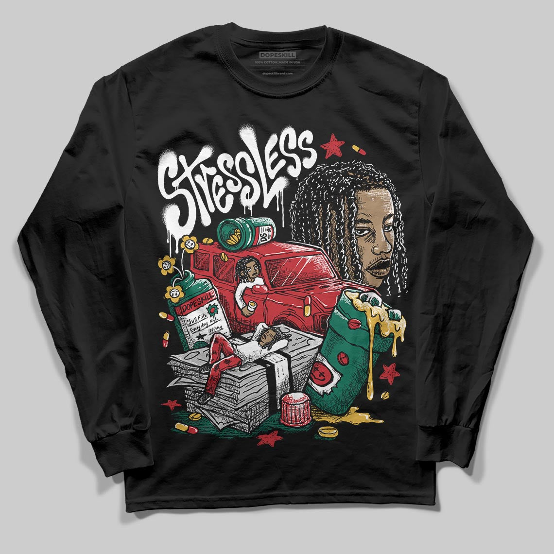 Jordan 3 Mexico 'El Vuelo' DopeSkill Long Sleeve T-Shirt Stressless Graphic Streetwear - black