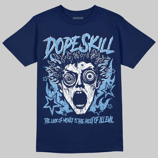 University Blue Sneakers DopeSkill T-Shirt Root of Evil Graphic Streetwear - Navy