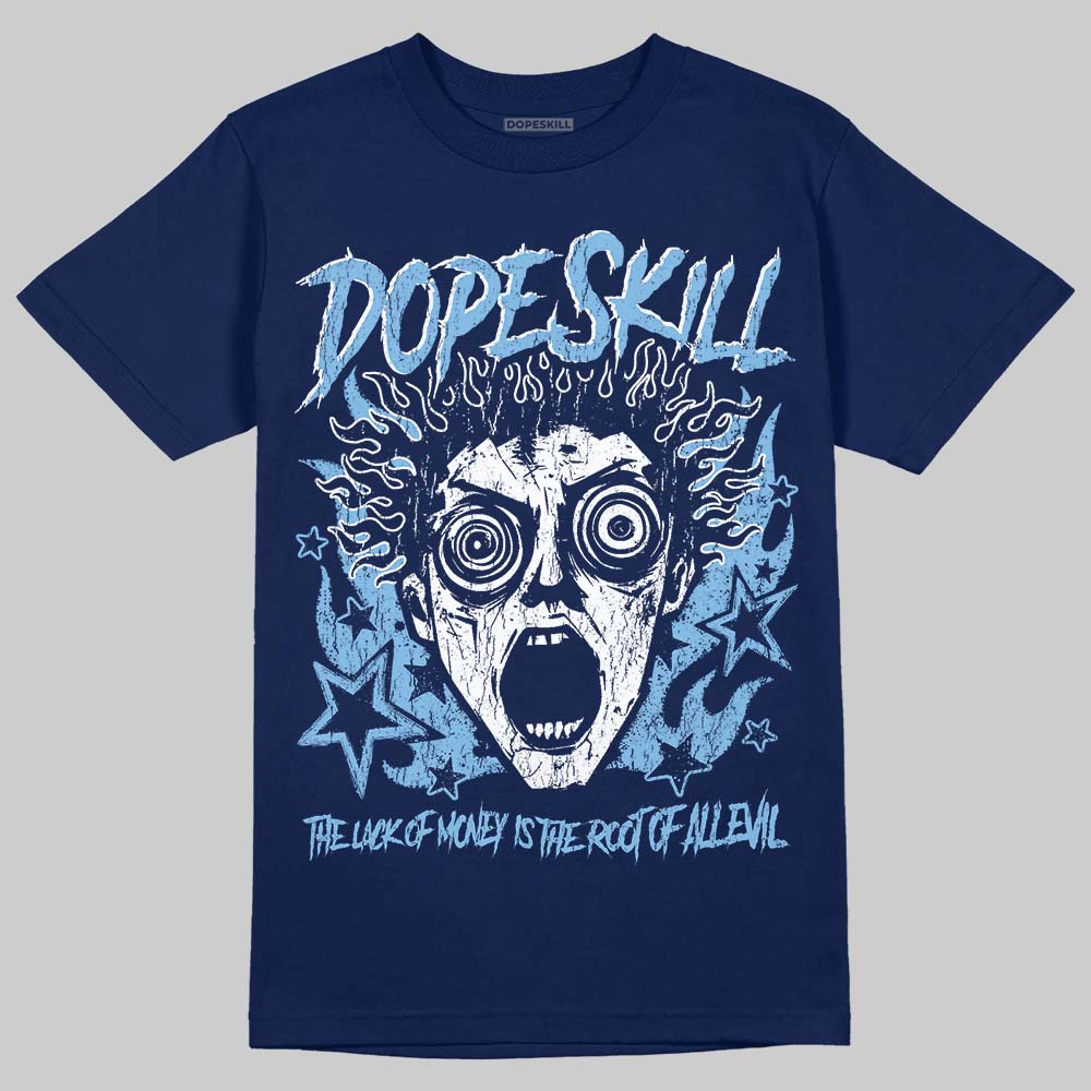 University Blue Sneakers DopeSkill T-Shirt Root of Evil Graphic Streetwear - Navy