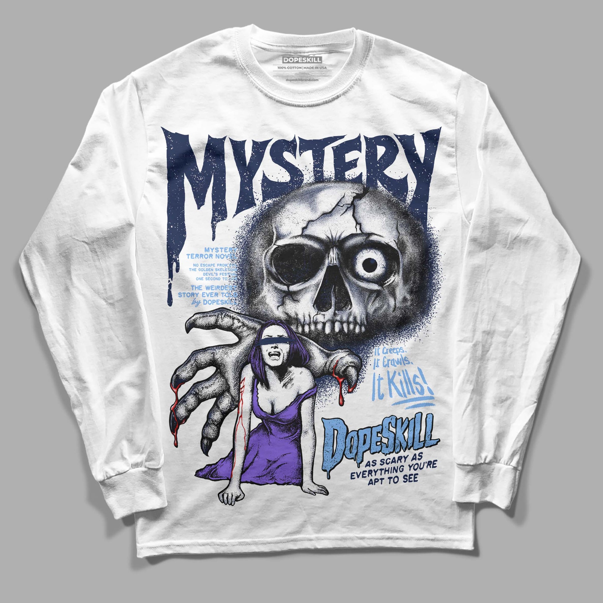 Jordan 5 “Georgetown” DopeSkill Long Sleeve T-Shirt Mystery Ghostly Grasp Graphic Streetwear