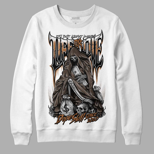 Jordan 1 Retro High OG Palomino DopeSkill Sweatshirt Life or Die Graphic Streetwear - White