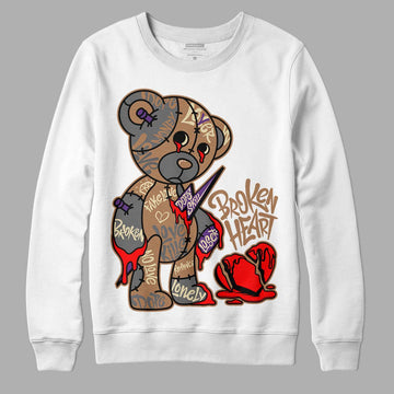 Jordan 6 WMNS Gore-Tex Brown Kelp DopeSkill Sweatshirt Broken Heart Graphic Streetwear - White