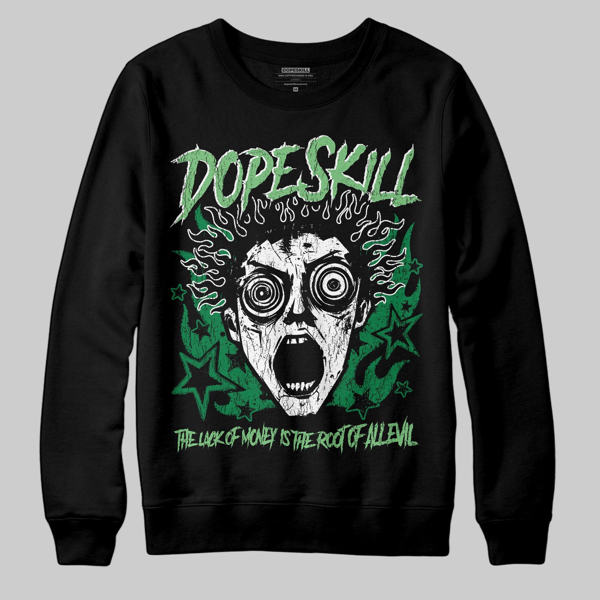 Green Sneakers DopeSkill Sweatshirt Root of Evil Graphic Streetwear - black