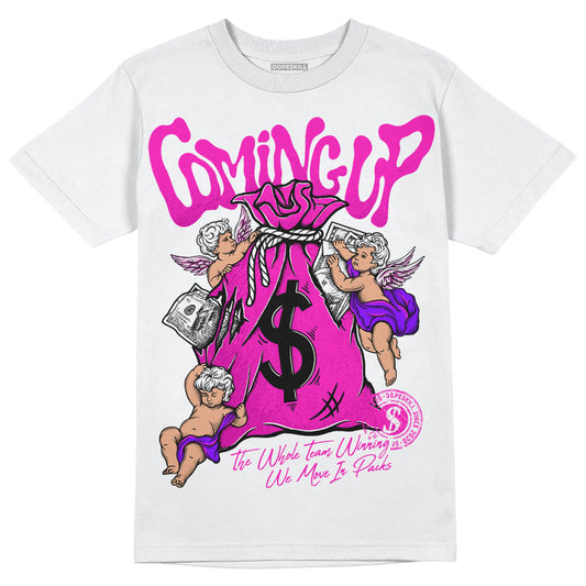 Dunk Low GS “Active Fuchsia” DopeSkill T-Shirt Money Bag Coming Up Graphic Streetwear - White