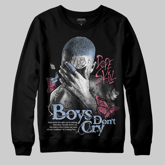 Jordan 3 GS “Denim/Pink Glow” DopeSkill Sweatshirt Boys Don't Cry Graphic Streetwear - Black