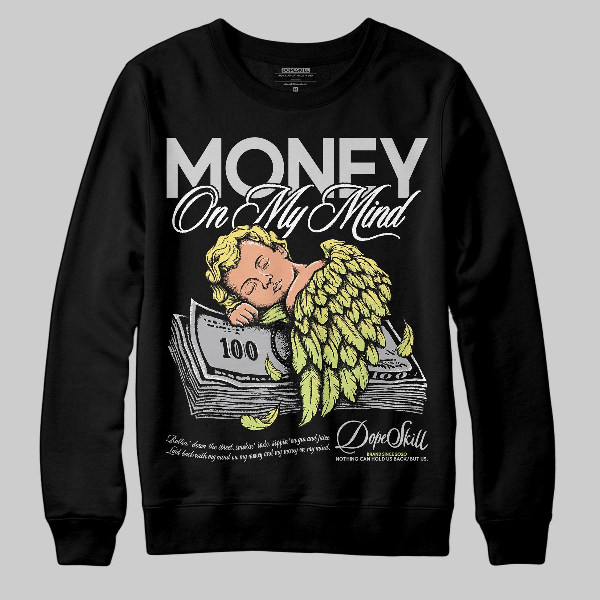Jordan 4 GS “Light Lemon Twist” DopeSkill Sweatshirt MOMM Graphic Streetwear - Black