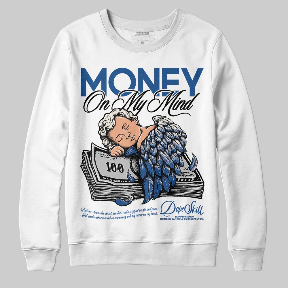 Jordan 1 Low OG “Storm Blue” DopeSkill Sweatshirt MOMM Graphic Streetwear - White