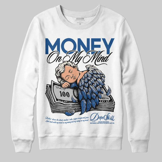 Jordan 1 Low OG “Storm Blue” DopeSkill Sweatshirt MOMM Graphic Streetwear - White