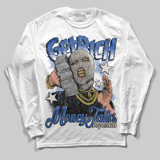 Jordan 1 Low Travis Scott x Fragment DopeSkill Long Sleeve T-Shirt Get Rich Graphic Streetwear - White 