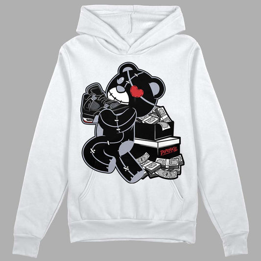 Jordan 4 “Bred Reimagined” DopeSkill Hoodie Sweatshirt Bear Steals Sneaker Graphic Streetwear - White 