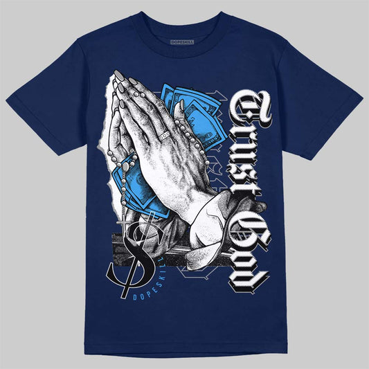 Jordan 3 "Midnight Navy" DopeSkill Navy T-shirt Trust God Graphic Streetwear