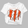 MSCHF Super Normal 2 Orange Milk DopeSkill Women's Crop Top Slime Drip Heart Graphic Streetwear - White