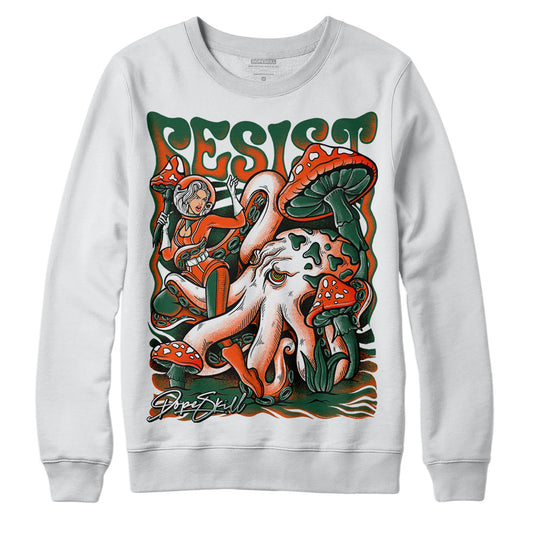 Dunk Low Team Dark Green Orange DopeSkill Sweatshirt Resist Graphic Streetwear - White