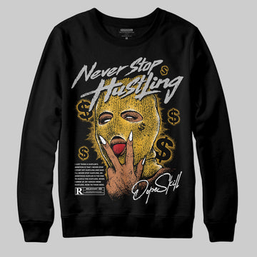 Jordan 5 'Tokyo' DopeSkill Sweatshirt Never Stop Hustling Graphic Streetwear - Black
