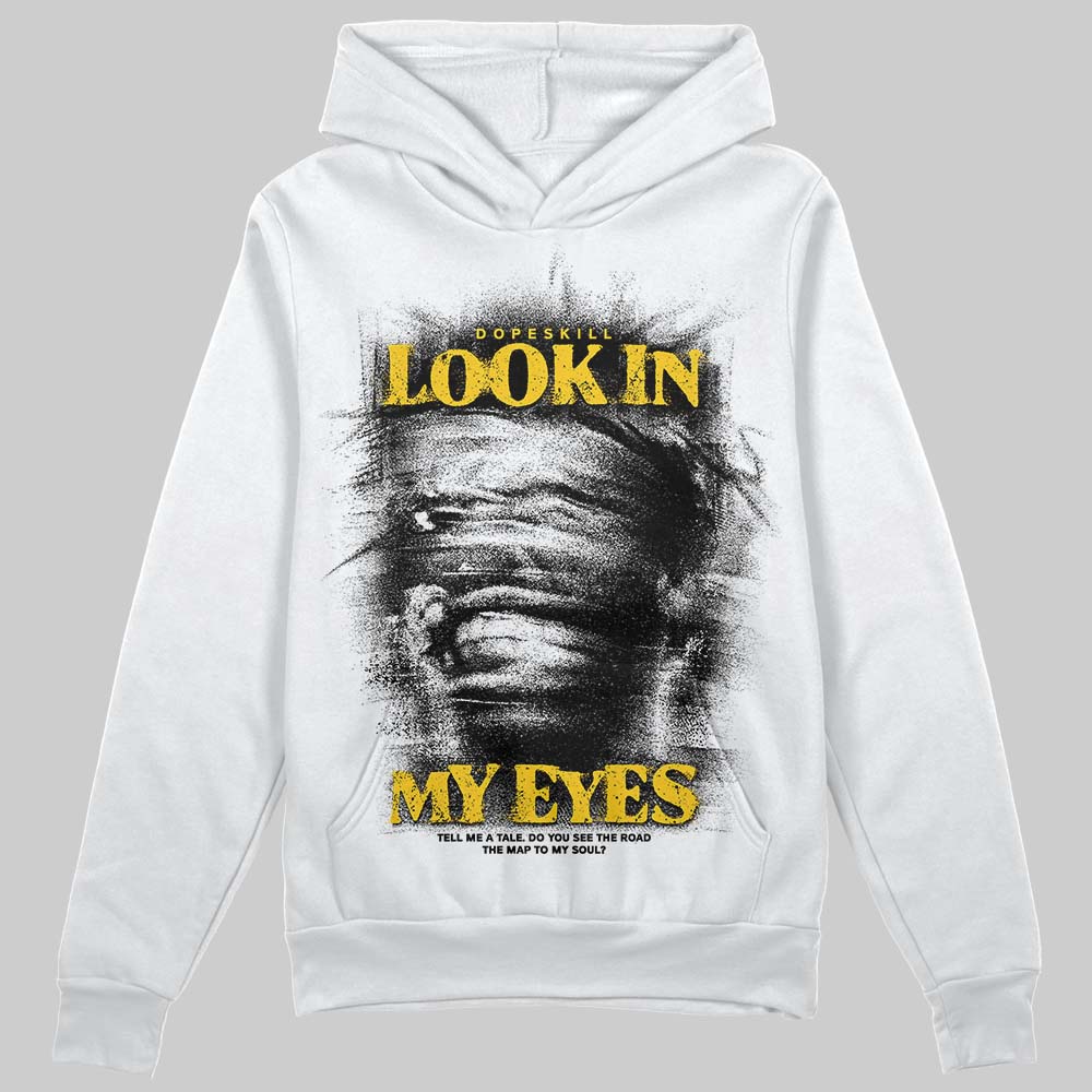 Yellow Sneakers DopeSkill Hoodie Sweatshirt Look In My Eyes Graphic Streetwear - White