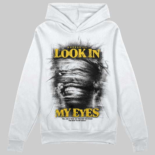 Yellow Sneakers DopeSkill Hoodie Sweatshirt Look In My Eyes Graphic Streetwear - White