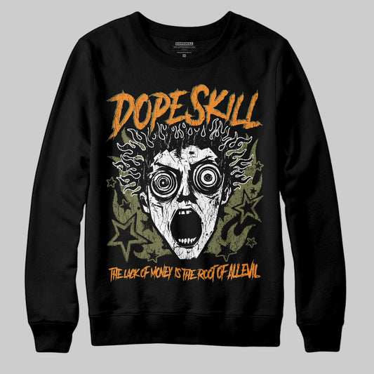 Olive Sneakers DopeSkill Sweatshirt Root of Evil Graphic Streetwear - Black