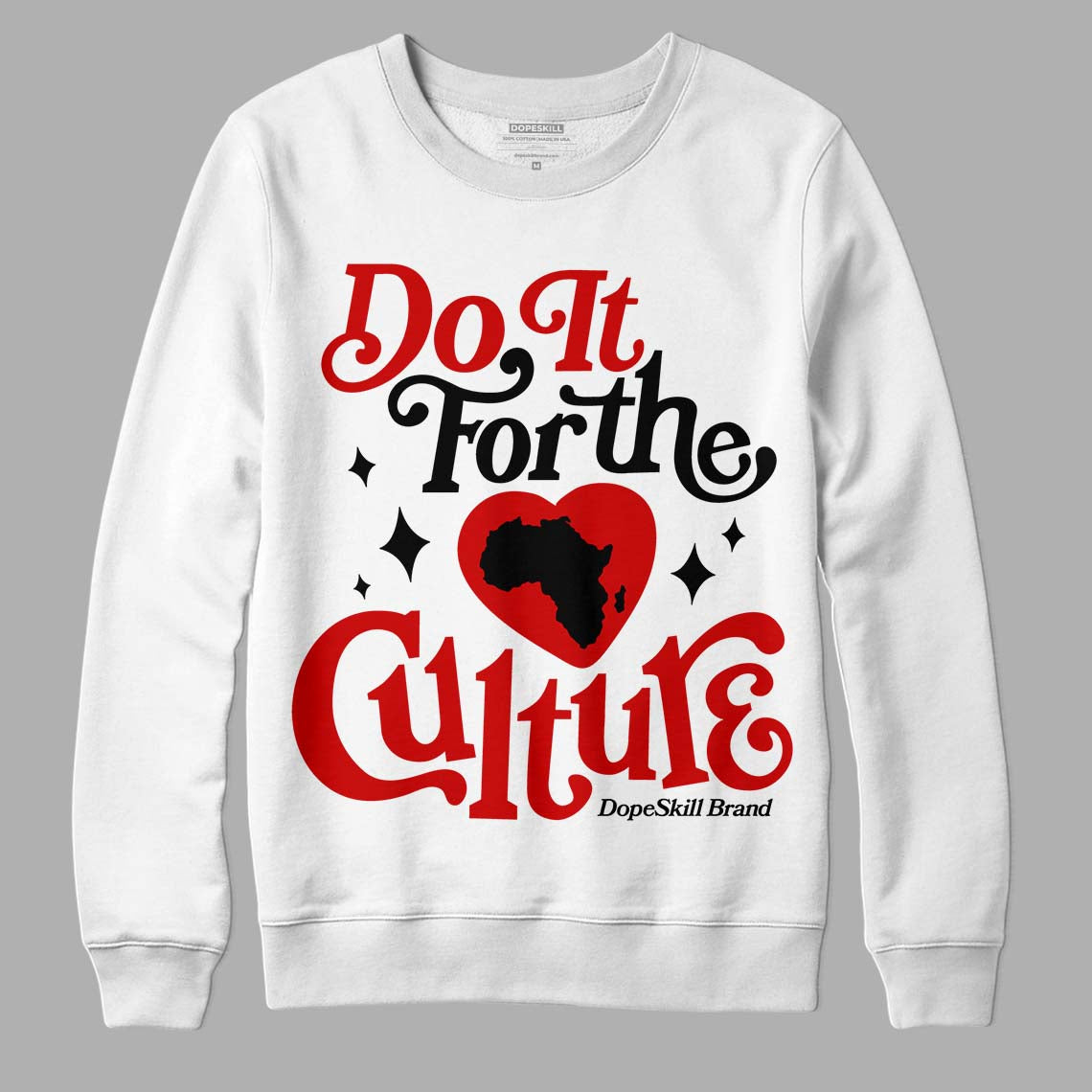 Jordan 1 Retro Low "Black Toe" DopeSkill Sweatshirt Do It For The Culture Graphic Streetwear - White