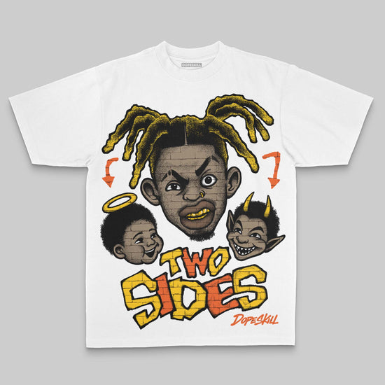 Yellow Oversize Print Two Sides DopeSkill Graphic Premium T-shirt Streetwear - White