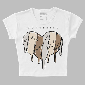 Jordan 5 SE “Sail” DopeSkill Women's Crop Top Slime Drip Heart Graphic Streetwear - White