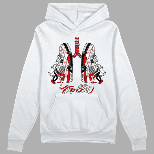 Jordan 4 Retro Red Cement DopeSkill Hoodie Sweatshirt Breathe Graphic Streetwear - White 