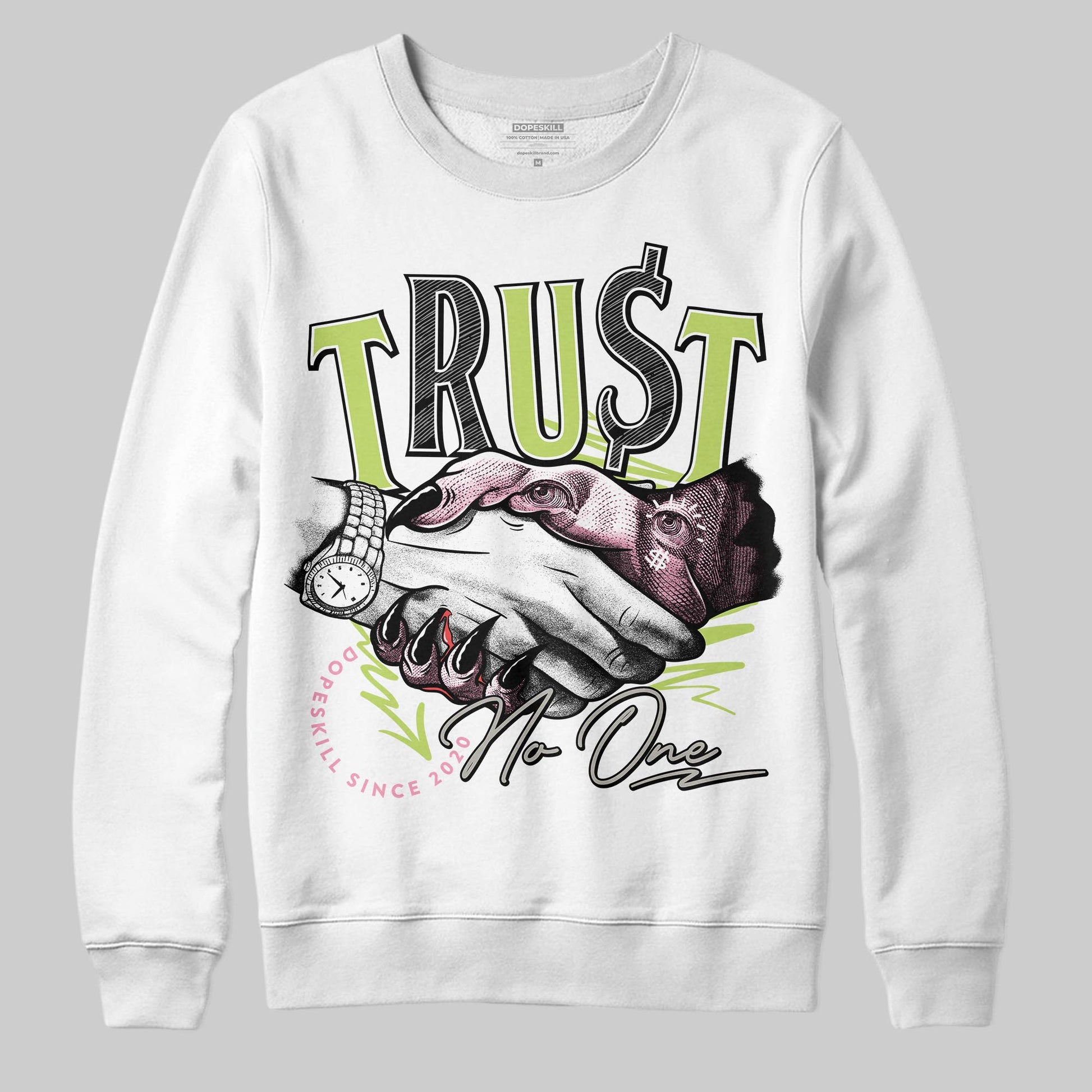 Chase B x Travis Scott x Jordan Jumpman Jack DopeSkill Sweatshirt Trust No One Graphic Streetwear - White