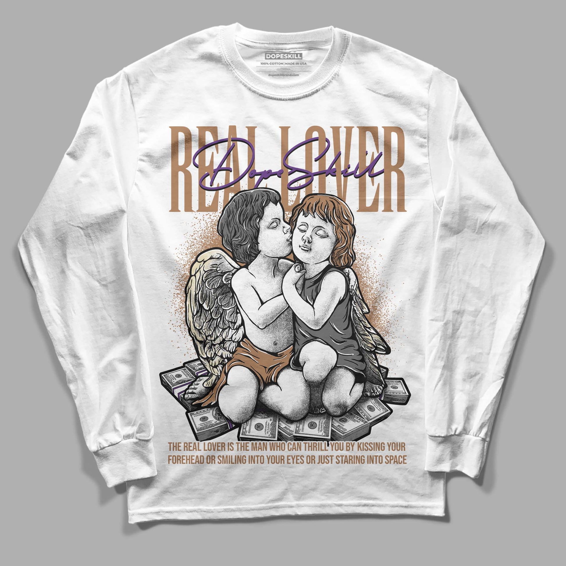 Jordan 6 WMNS Gore-Tex Brown Kelp DopeSkill Long Sleeve T-Shirt Real Lover Graphic Streetwear - White