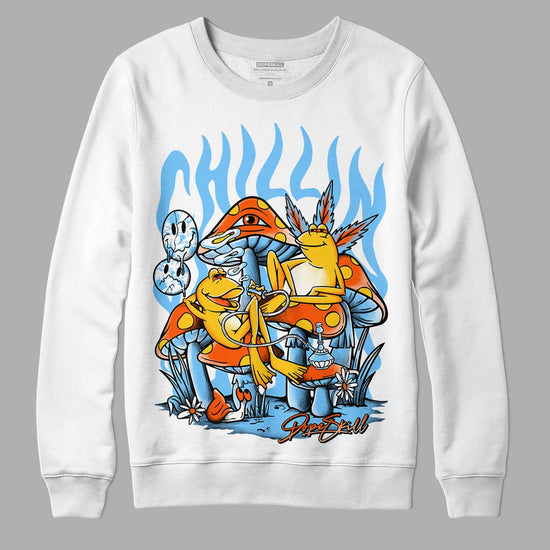 Dunk Low Futura University Blue DopeSkill Sweatshirt Chillin Graphic Streetwear - White