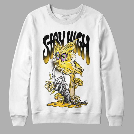 Jordan 4 Retro “Vivid Sulfur” DopeSkill Sweatshirt Stay High Graphic Streetwear - White 