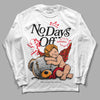 Jordan 4 Red Thunder DopeSkill Long Sleeve T-Shirt New No Days Off Graphic Streetwear - White 