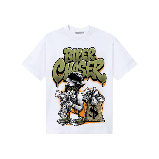 Olive Sneakers DopeSkill T-Shirt Paper Chaser Boy Graphic Streetwear - White