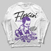 PURPLE Sneakers DopeSkill Long Sleeve T-Shirt Flexin' Graphic Streetwear - White
