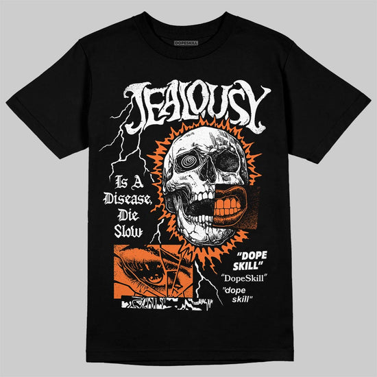 Orange, Black and White Sneakers DopeSkill T-Shirt Jealousy Graphic Streetwear - Black
