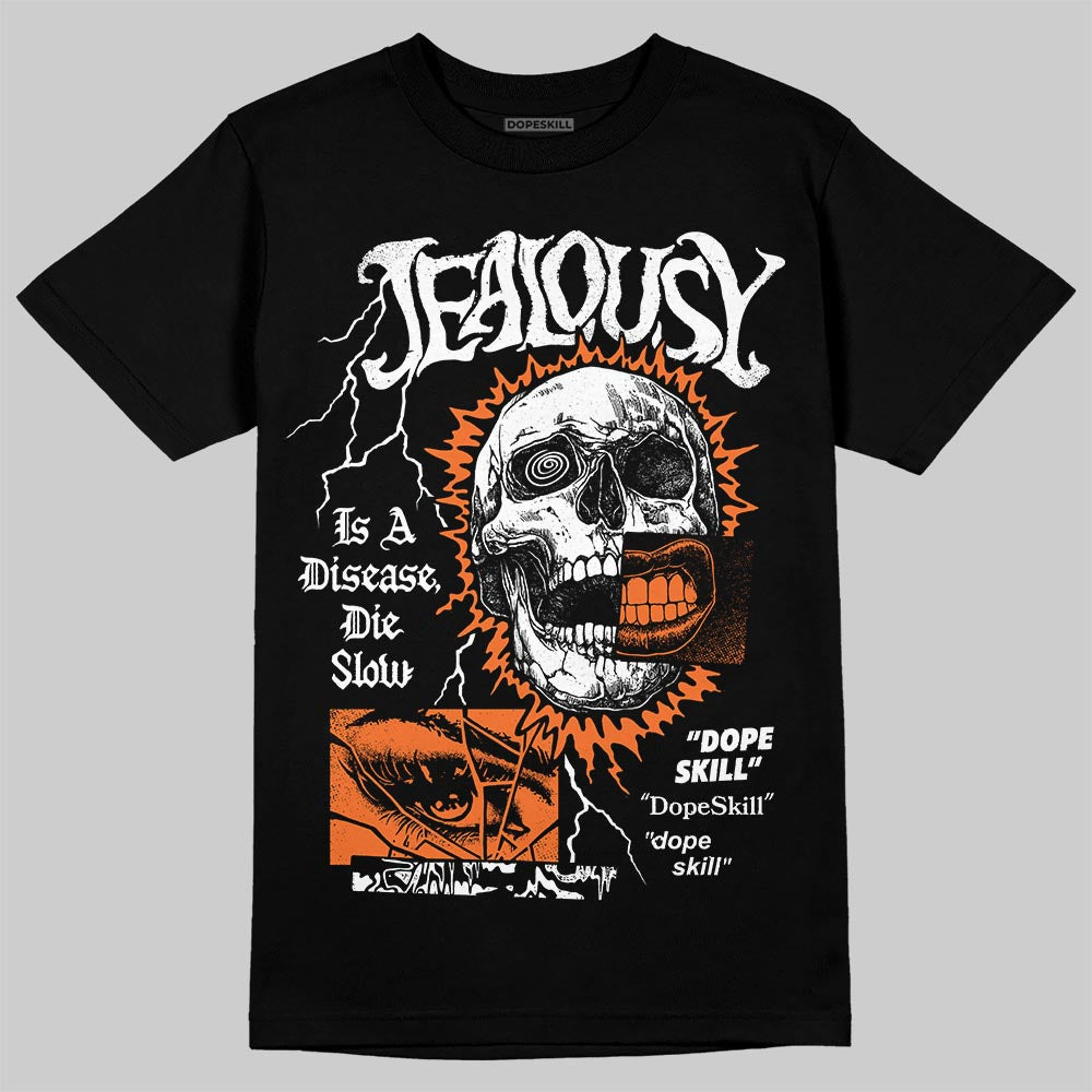 Orange, Black and White Sneakers DopeSkill T-Shirt Jealousy Graphic Streetwear - Black