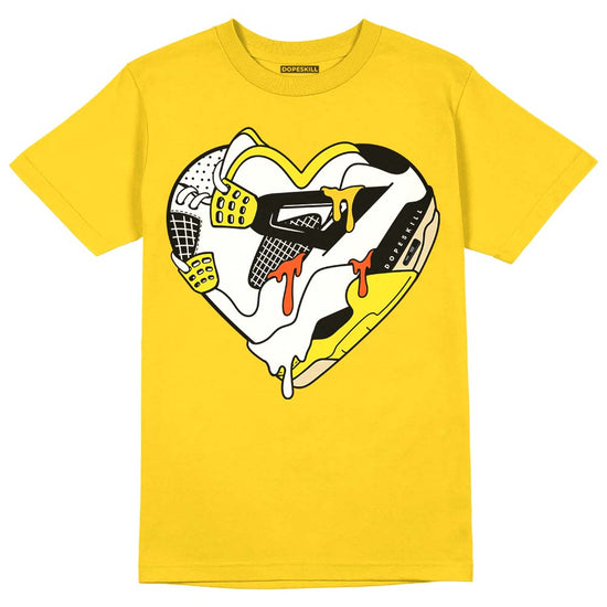 Jordan 4 Retro “Vivid Sulfur” DopeSkill Yellow T-shirt Heart Jordan 4 Graphic Streetwear 