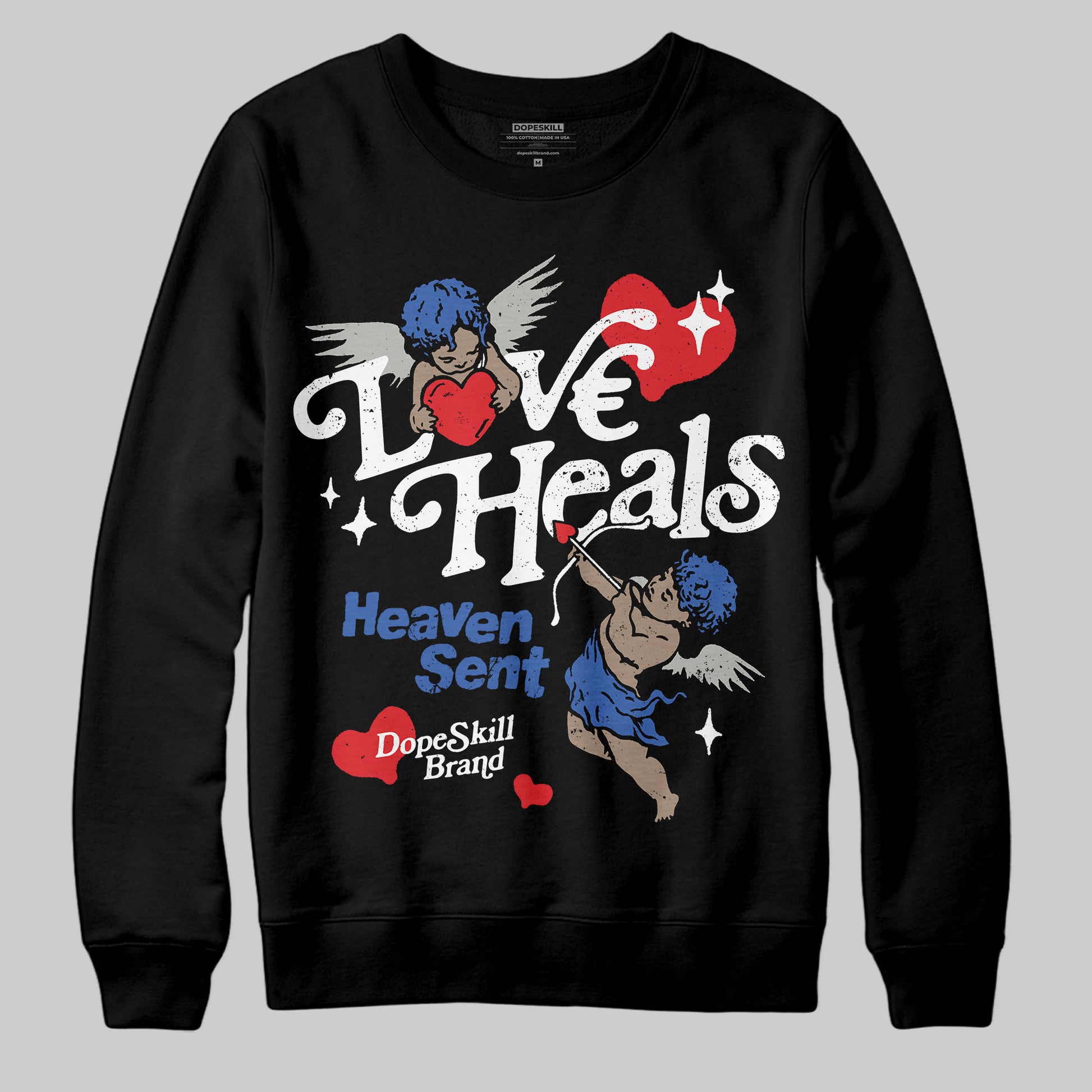 Jordan 3 “Lucky Shorts” DopeSkill Sweatshirt New Love Heals Graphic Streetwear - Black