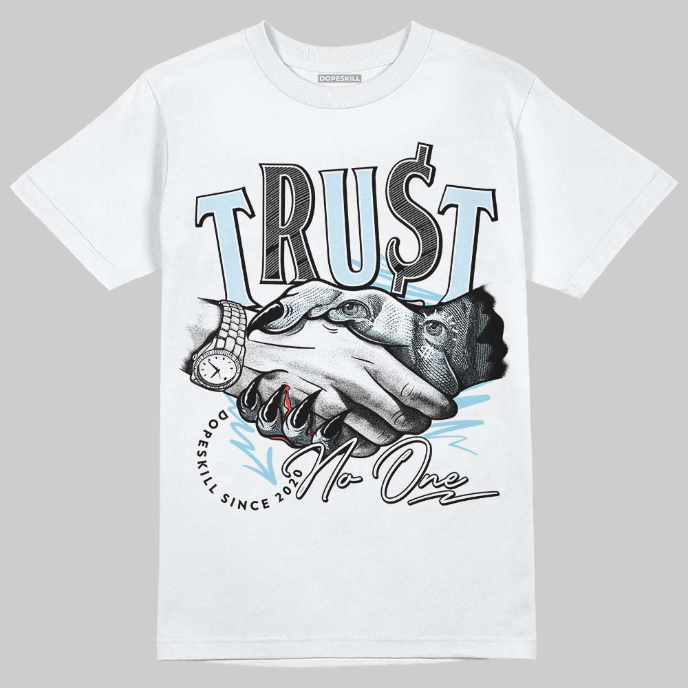 Vans Knu Stack Vintage Satin Dream Blue DopeSkill T-Shirt Trust No One Graphic Streetwear - White