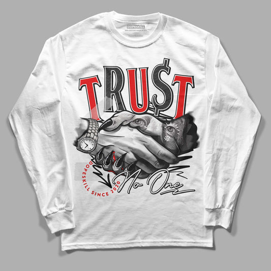 Jordan 2 Retro "Black Cement" DopeSkill Long Sleeve T-Shirt Trust No One Graphic Streetwear - White 