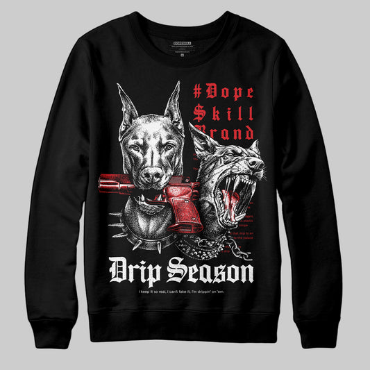 Black and White Sneakers DopeSkill Sweatshirt New Drip Season Graphic Streetwear - Black