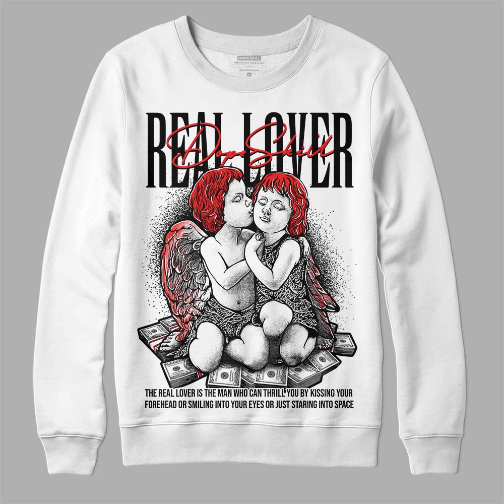 Jordan Spizike Low Bred DopeSkill Sweatshirt Real Lover Graphic Streetwear - White 