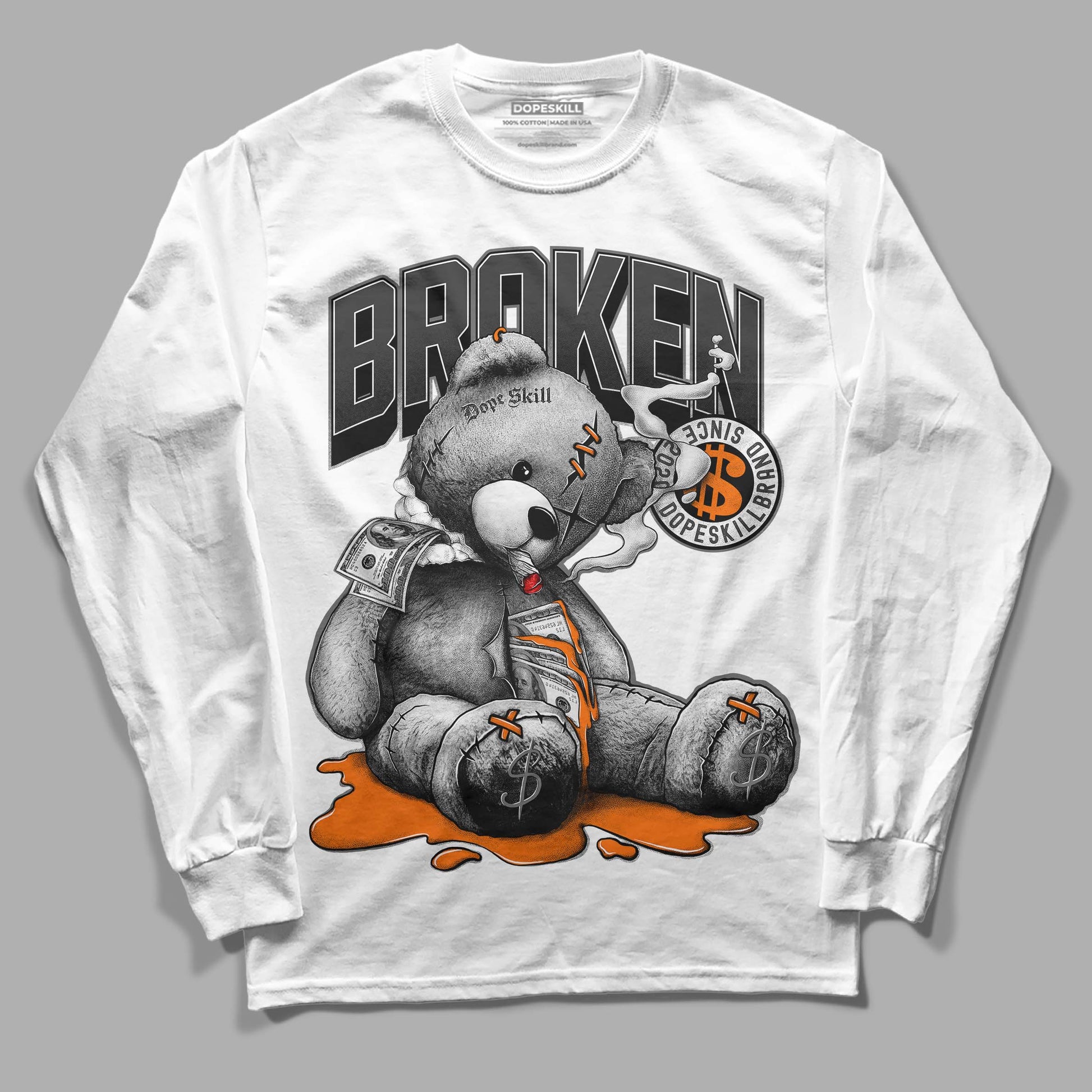 Jordan 3 Retro 'Fear Pack' DopeSkill Long Sleeve T-Shirt Sick Bear Graphic Streetwear - White