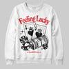 Black and White Sneakers DopeSkill Sweatshirt Feeling Lucky Graphic Streetwear - White