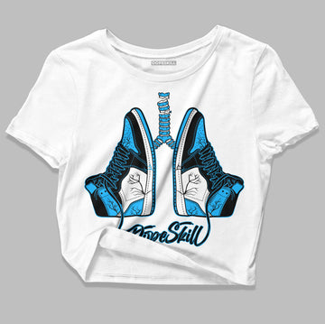 Jordan 1 High Retro OG “University Blue” DopeSkill Women's Crop Top Breathe Graphic Streetwear - White