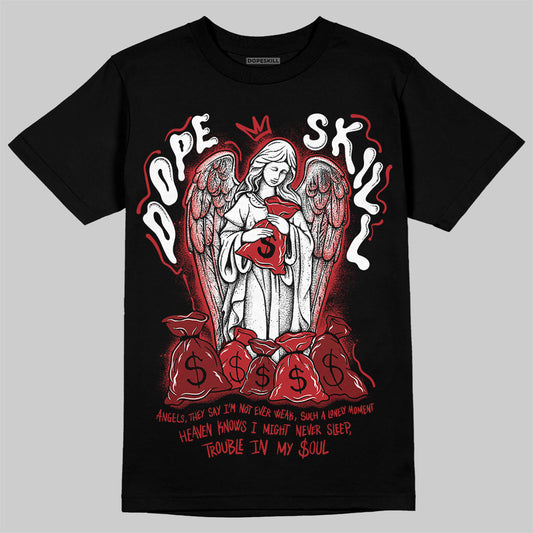 Jordan 12 Retro Flu Game (2025) DopeSkill T-Shirt Angels Graphic Streetwear - Black