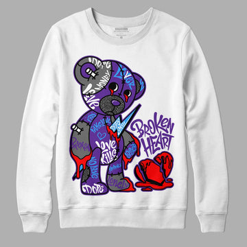 Jordan 3 Dark Iris DopeSkill Sweatshirt Broken Heart Graphic Streetwear - White