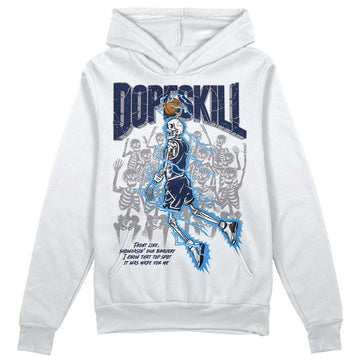 Jordan Spiz’ike Low “White/Obsidian” DopeSkill Hoodie Sweatshirt Thunder Dunk Graphic Streetwear - White