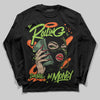 Neon Green Sneakers DopeSkill Long Sleeve T-Shirt Rolling in Money Graphic Streetwear - Black