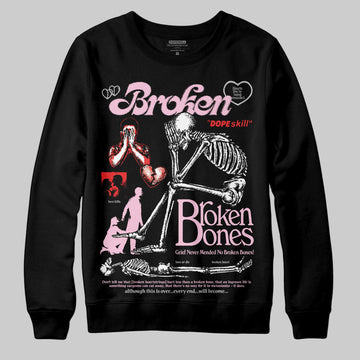 Awake NY x Air Jordan 5 Arctic Pink DopeSkill Sweatshirt Broken Bones Graphic Streetwear - black