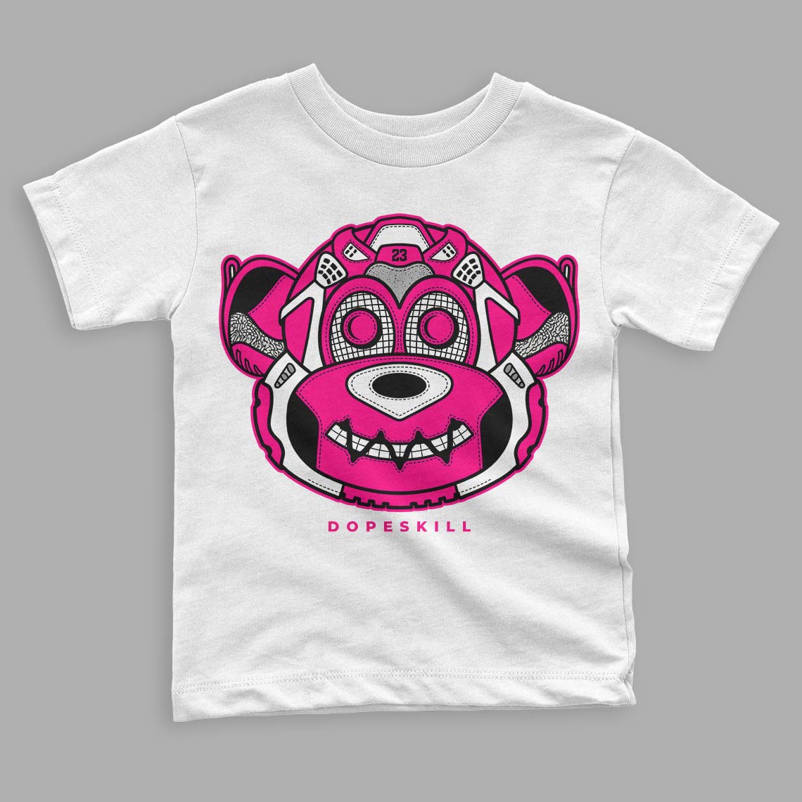 Jordan 1 Low GS “Fierce Pink” Dopeskill Toddler Kids T-shirt Monk Graphic Streetwear - White