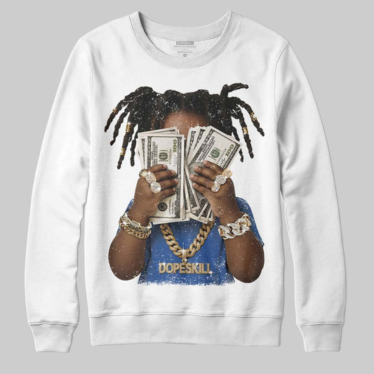 Jordan 1 Low Travis Scott x Fragment DopeSkill Sweatshirt Rich Youth Graphic Streetwear - White